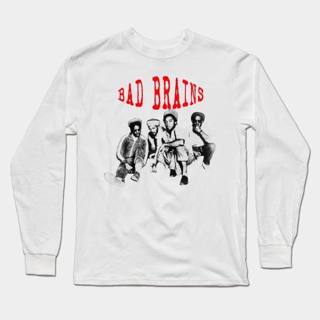 bad brains visual art Long Sleeve T-Shirt by DOGGIES ART VISUAL